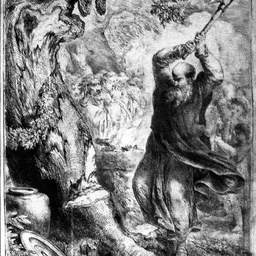 Boniface cutting down the oak tree